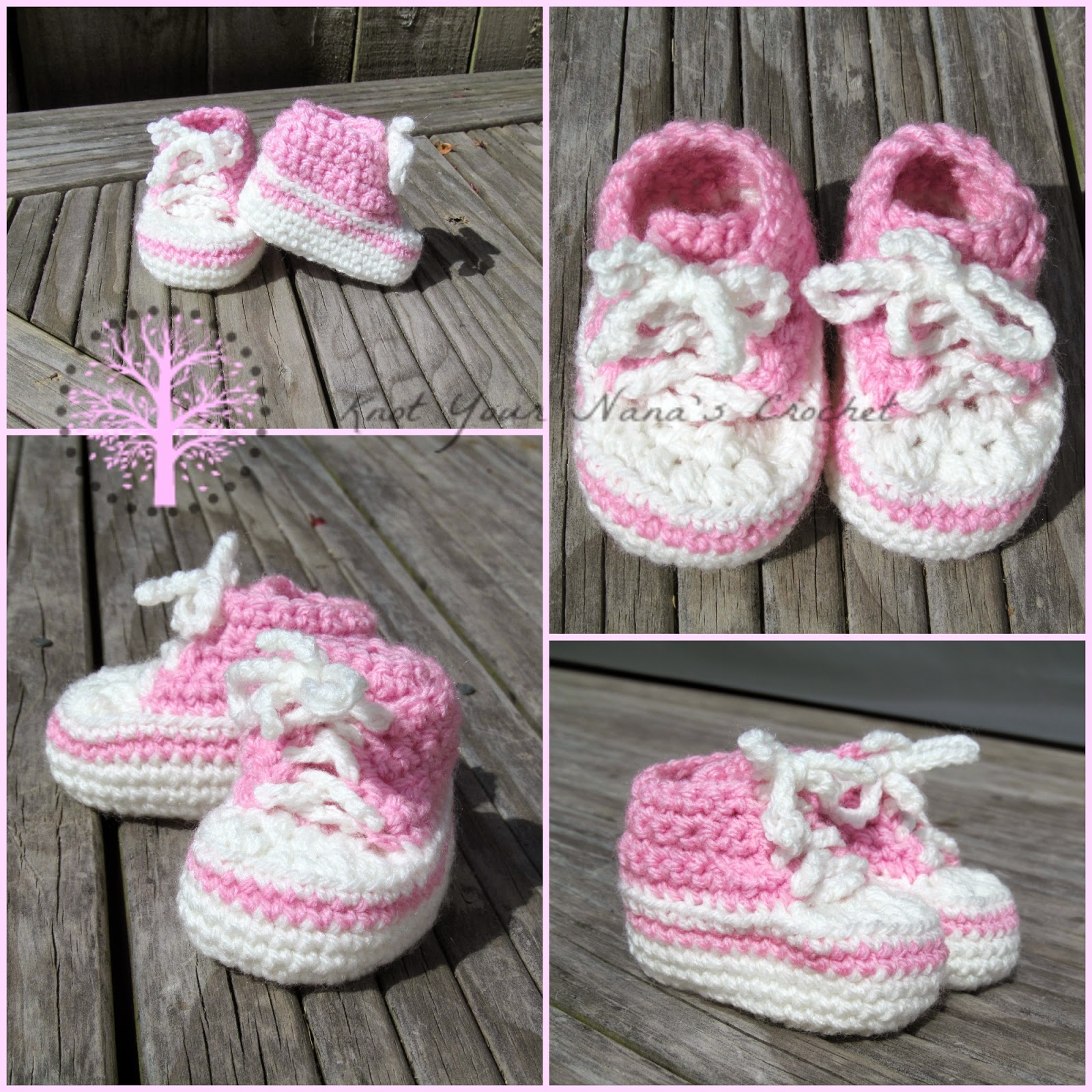 Crochet Converse Newborn High Top Shoes - wonderfuldiy1