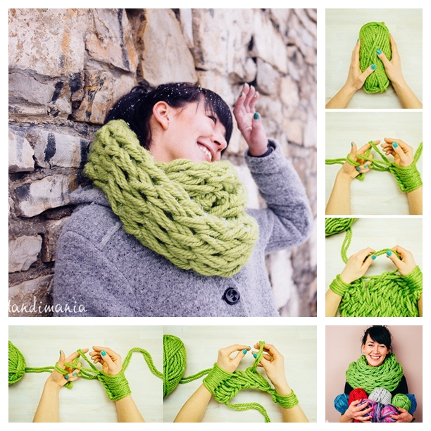 Arm Knit Scarf F 30 Minutes Wonderful DIY Arm Knit Scarf