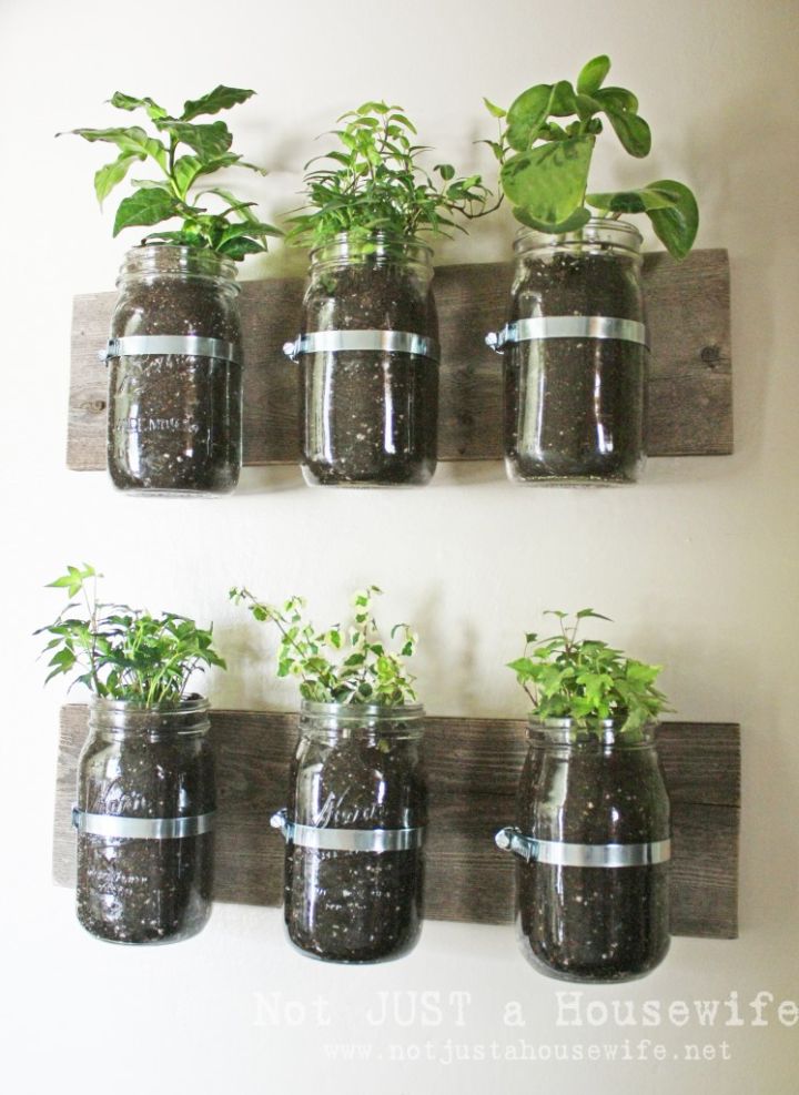 Mason Jar Planter Board 6 Cool Ways to Use Mason Jars