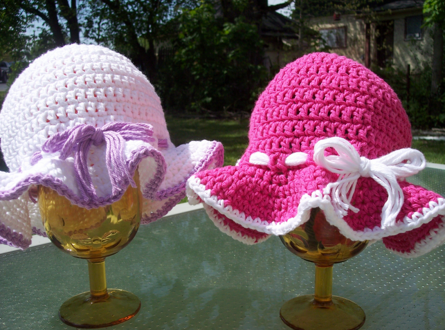 crochet - sun hat - no pattern - wonderfuldiy5