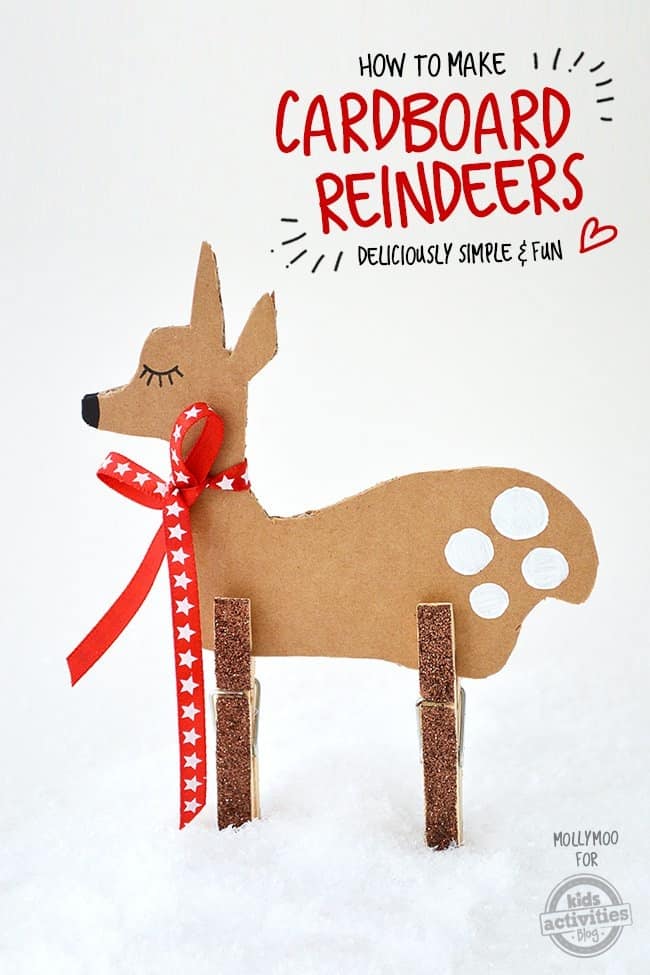 Cardboard and clothespin reindeer