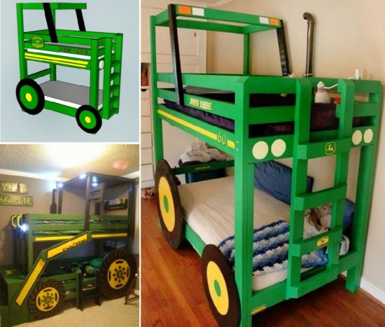 john deere tractor bunk bed 550x467 tractor bunk bed boy