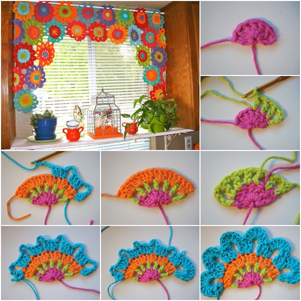 Crochet Flower Electric Drapery Bright and Beautiful Homemade Crochet Flower Curtain