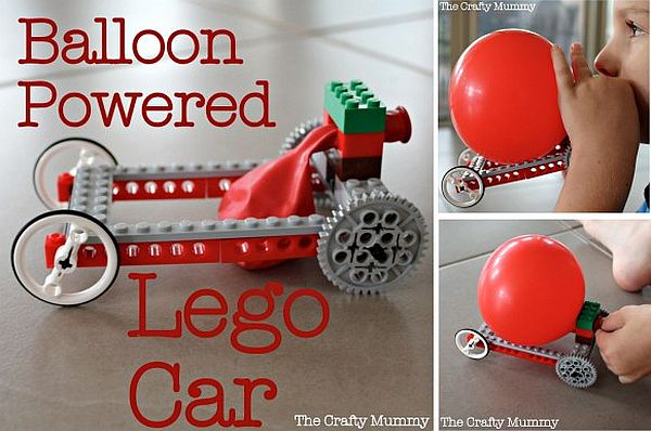 Balloon-Powered LEGO Cars Burn some rubber with balloon-powered LEGO cars!