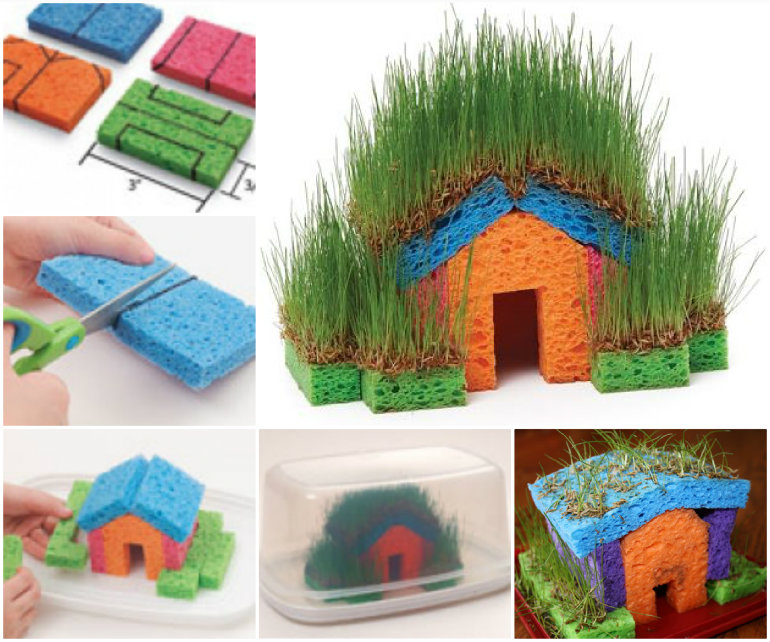 Small grass hut education DIY children's mini grass hut
