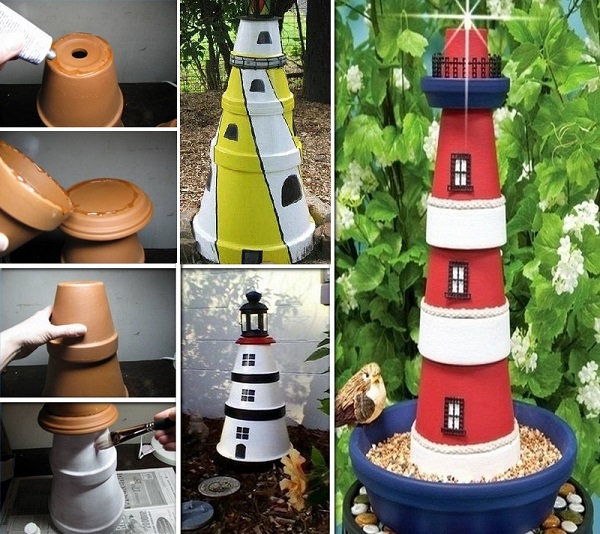 Clay Pot Lighthouse DIY Project (Video)