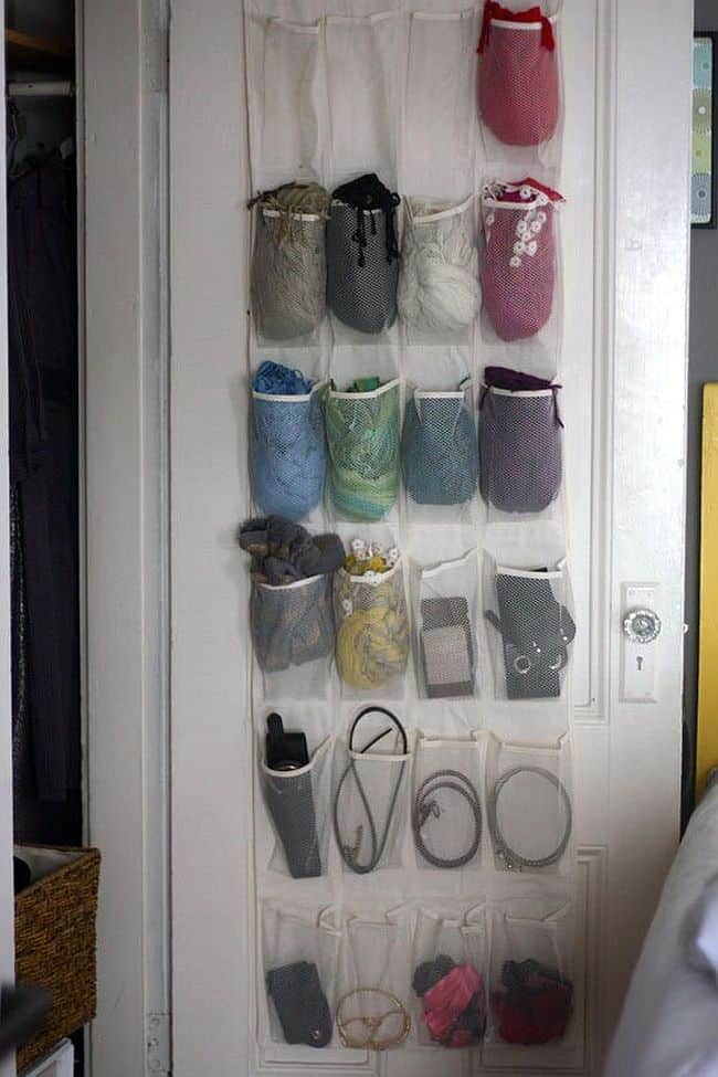 DIY Shoe Rack Storage Yarn