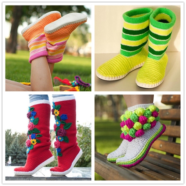 Crochet - Boots - Slippers - F