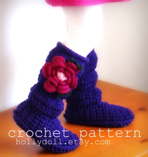 Crochet Hollydoll Comfort Slipper Boots1 DIY Crochet Hollydoll Slipper Boots
