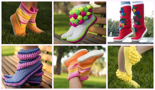 DIY Cute Crochet Boots Slippers Crochet Pattern