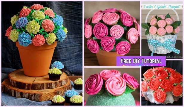 DIY Rose Cupcake Bouquet Tutorial