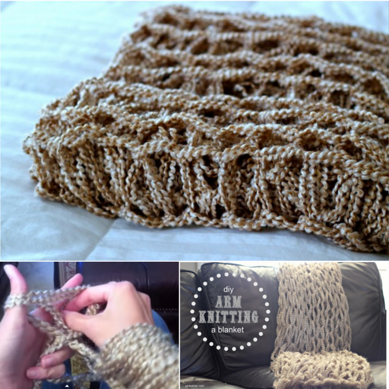 Arm Knit Blanket Tutorial Fancy 45 Minute DIY Arm Knit Blanket