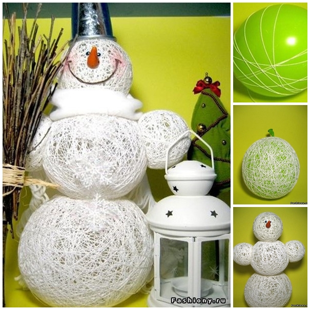 STRING Snowman F Wonderful DIY Ideas Rope Snowman with Balloons