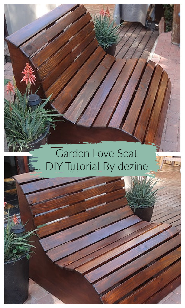 Garden Love Seat Bench DIY Tutorial - Free Plan