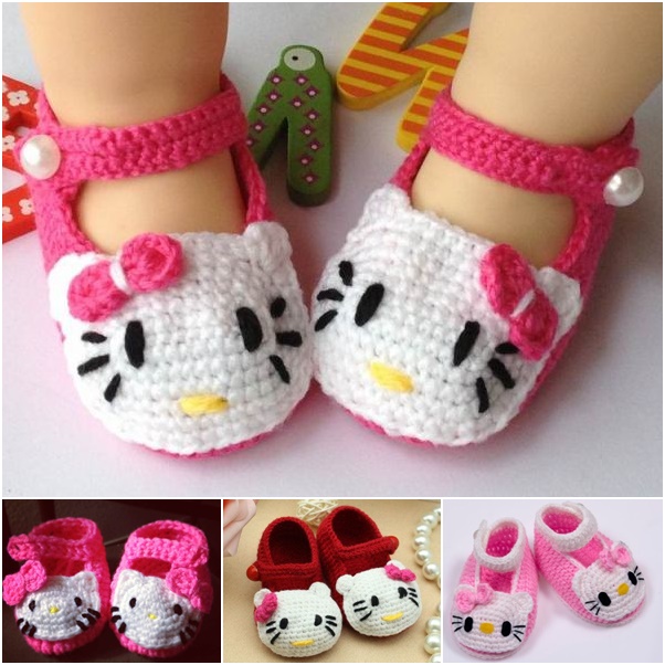 Hello Kitty Baby Shoe Crochet Free Pattern Wonderdiy Homemade Hello Kitty Crochet Slippers