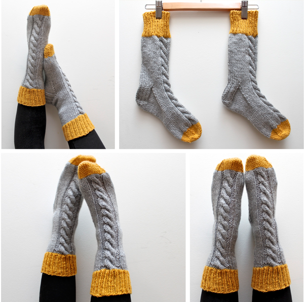 Cable socks and cuff socks