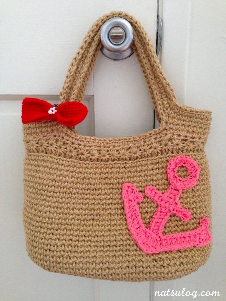 Cool Crochet Anchors on Totes DIY Large Crochet Anchor Designs in Nautical Style