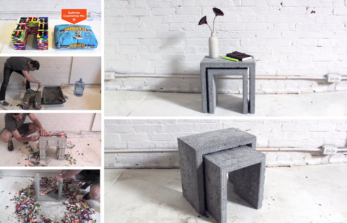 Concrete Nesting Tables from LEGO Molds Use LEGO bricks to make these awesome DIY Concrete Nesting Tables!