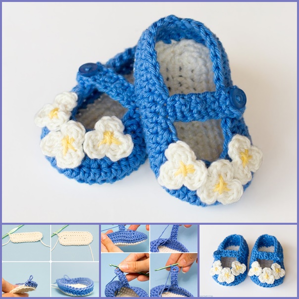 Mary Jane Baby Booties Crochet Pattern - wonderfuldiy f