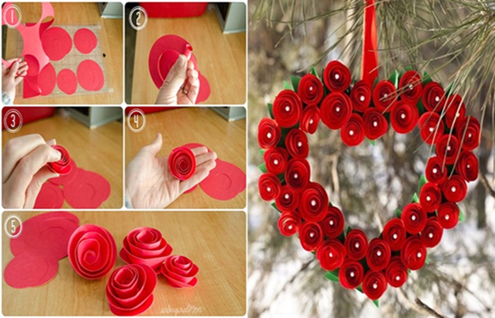 Paper Rosette Wreath wonderfuldiy 1 Wonderful DIY 20+ Valentine's Wreath