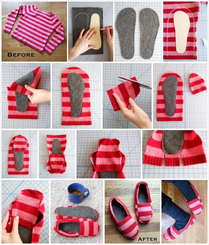 Slippers Wonderful DIY Comfortable Upgrade Sweater Slippers