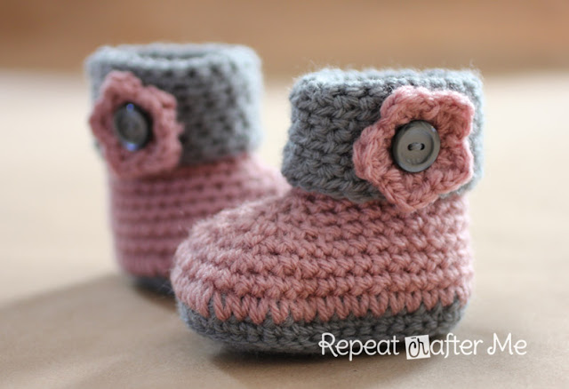 CuffedBoodGirl1 Wonderful DIY Crochet Cuff Baby Booties with Free Pattern
