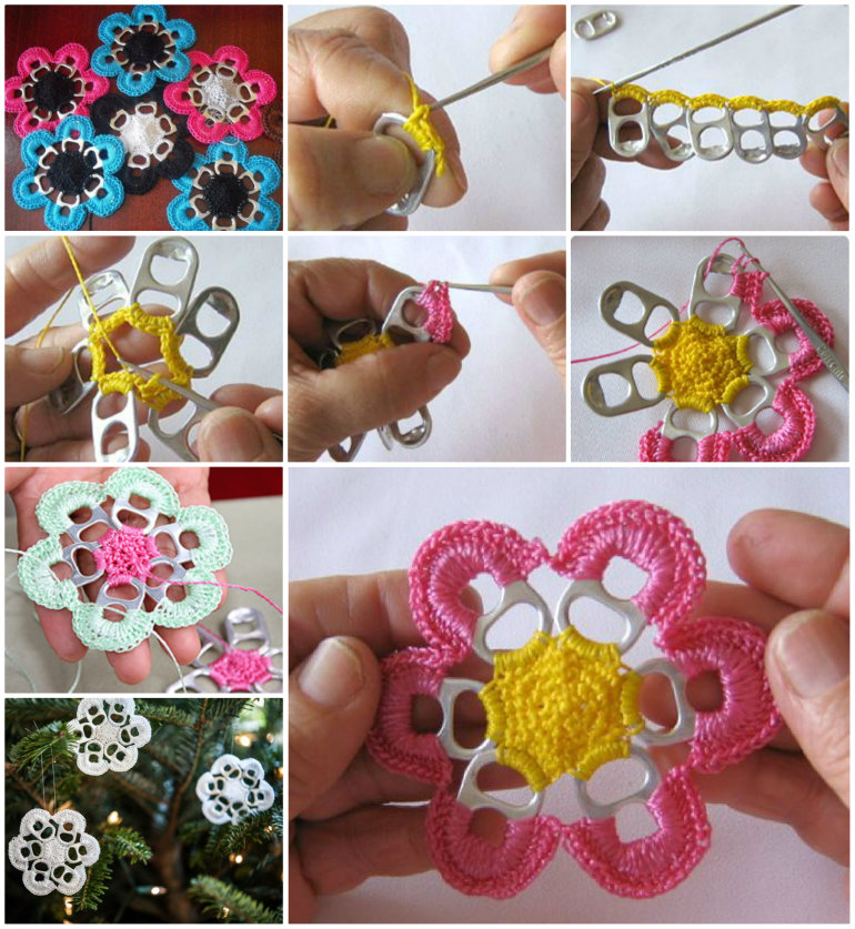 Soda Label Crochet Flower 1 DIY Soda Can Label Flower in Five Easy Steps, A Thousand Uses