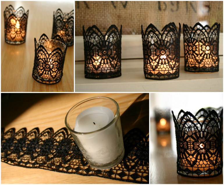 Black Lace Candle Wonderful DIY Romantic Black Lace Candle