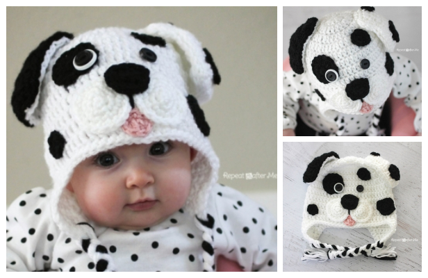 Cute Dalmatians Baby Hat Free Crochet Pattern