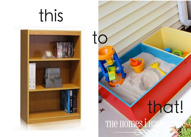 How to DIY a Color Block Sandbox from an Old Bookshelf