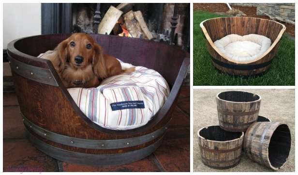 How to turn a wine barrel into a dog bed
