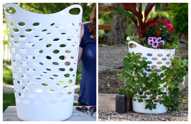 Vertical Laundry Basket Strawberry Planter DIY Tutorial + Video