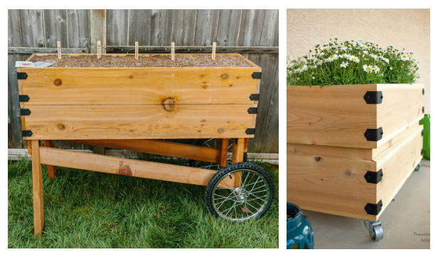 Simple Rolling Planter Box with Wheels DIY Tutorial
