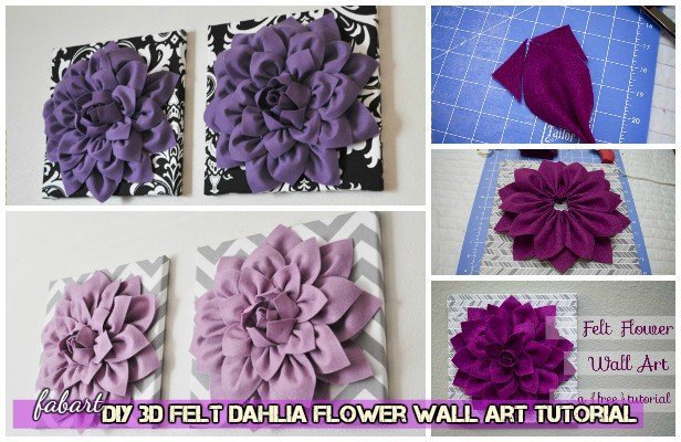 DIY Beautiful 3D Felt Dahlia Flower Wall Art