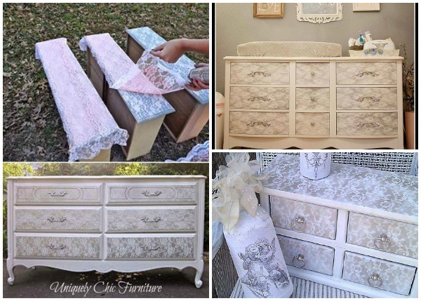 DIY Lace Painted Furniture