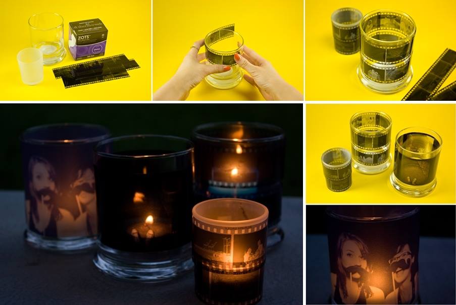 DIY Photo Negative Candle Holder