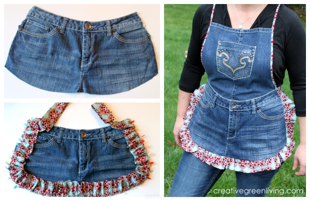 DIY Farm Girl Apron with Recycled Jeans