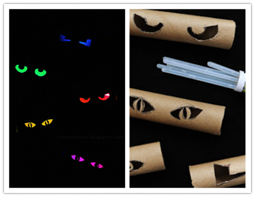 How to DIY Glowing Eyes with Paper Rolls
