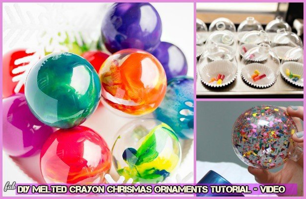 DIY Melted Crayon Christmas Ornament Tutorial