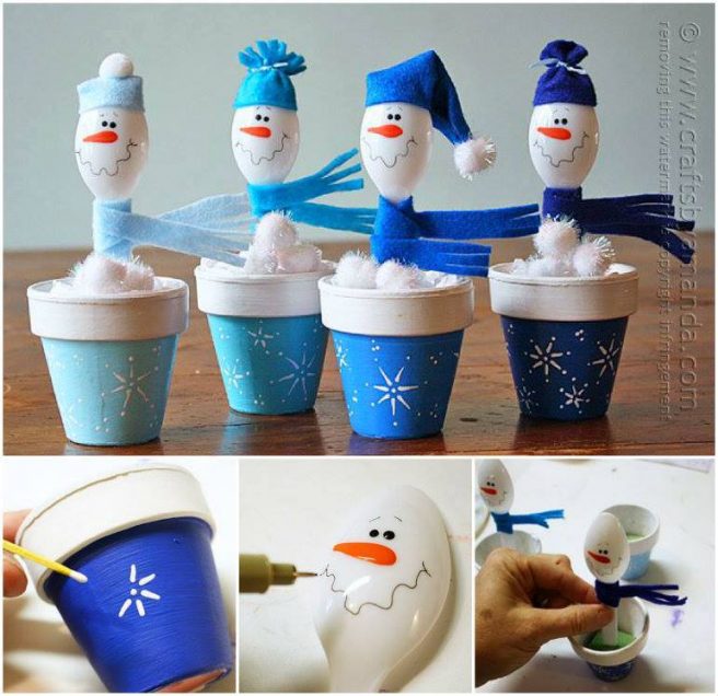 DIY Plastic Spoon Snowman