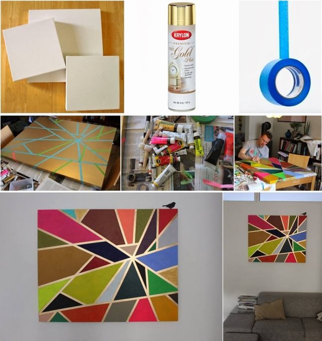DIY Tape Canvas Painting
