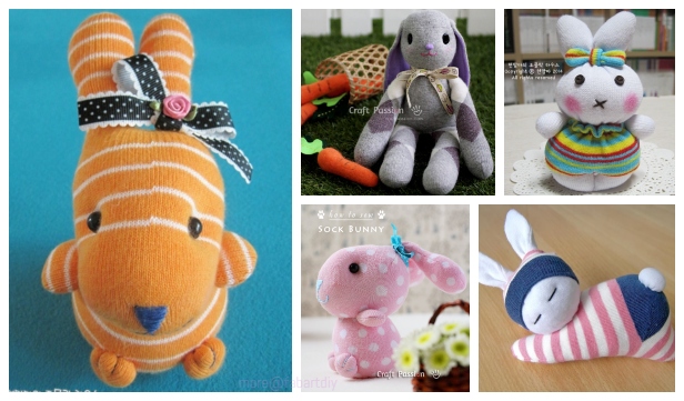 Sew Sock Bunny - Roundup of 10+ Cute Sock Bunny Items