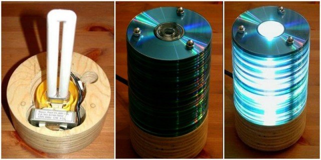 DIY Recycled CD Lamp