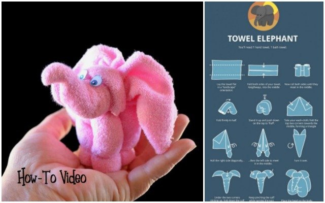 DIY Towel Elephant Gift Wrap Tutorial