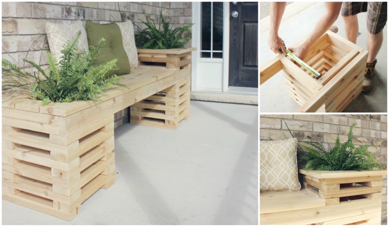 DIY Cedar Bench with Planter Frame