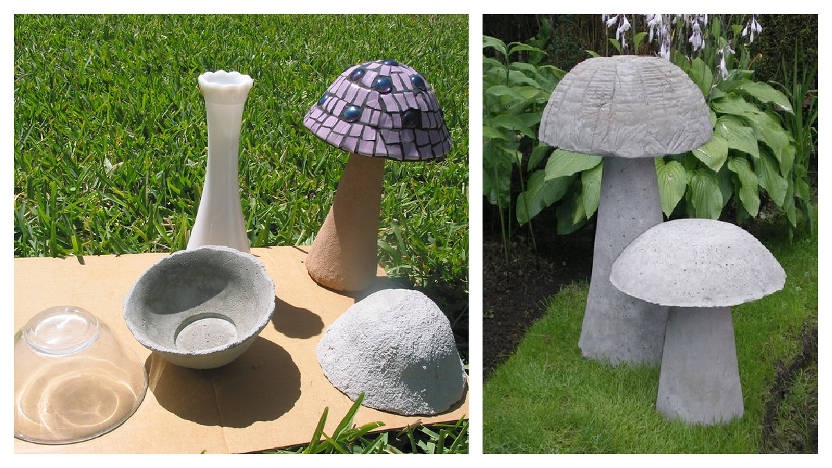 How to Make Concrete Mushrooms - DIY Tutorial