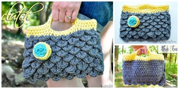 Crochet Alligator Stitch Handbag Purse Free Pattern
