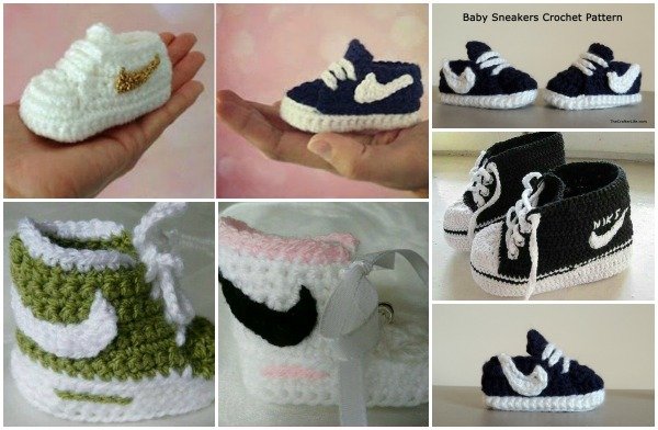 Crochet Nike Inspired Baby Booties Sneakers Free Pattern