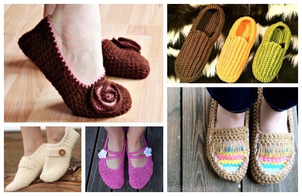 Crochet Women's Slipper Shoe Samples Free and Paid Roundup
