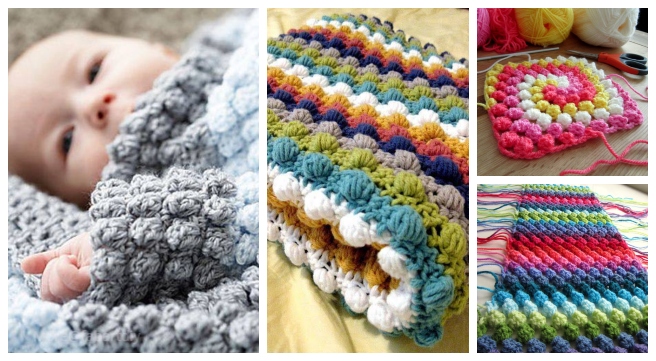 DIY Crochet Bubble Embroidery Blanket Free Crochet Pattern